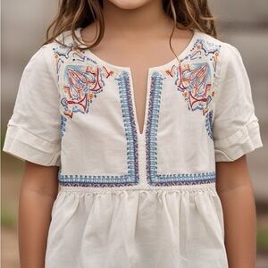 Abercrombie & Fitch Cream Embroidered Top